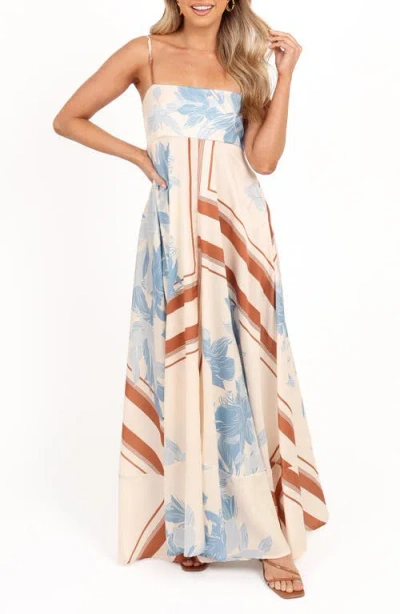 Petal And Pup Petal & Pup Eleanor Scarf Print Maxi Dress In Neutral