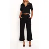 Petal And Pup Petal & Pup Element Short Sleeve Crop Shirt & Flare Leg Pants Set In Black