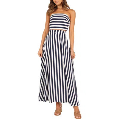Petal And Pup Petal & Pup Elijah Stripe Tube Top & Maxi Skirt Set In White