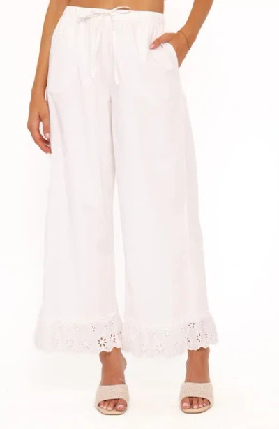 Petal And Pup Petal & Pup Eliska Frill Hem Cotton Pants In White