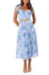 Petal And Pup Petal & Pup Elle Floral Print Two-piece Dress In Blue