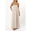 Petal And Pup Petal & Pup Elliana Sleeveless Linen Blend A-line Maxi Dress In Beige