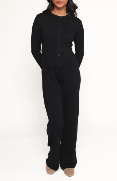 Petal And Pup Petal & Pup Elliott Knit Cardigan & Pants Set In Black