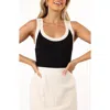 Petal And Pup Petal & Pup Ellody Contrast Trim Rib Tank In Black