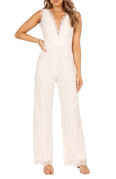 Petal And Pup Petal & Pup Eloise Cotton Blend Lace Jumpsuit In White