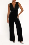 Petal And Pup Petal & Pup Eloise Lace Trim Wide Leg Jumpsuit In Black