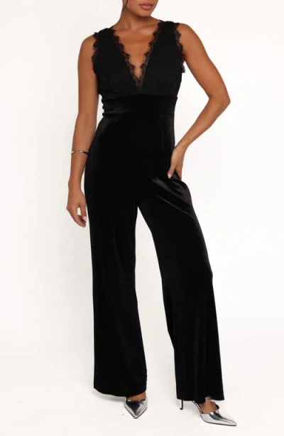 Petal And Pup Petal & Pup Eloise Lace Trim Wide Leg Jumpsuit In Black