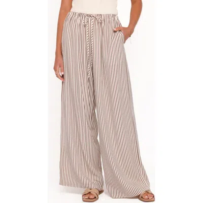 Petal And Pup Petal & Pup Elowen High Rise Wide Leg Drawstring Pants In Brown