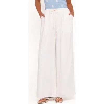 Petal And Pup Petal & Pup Elowen High Rise Wide Leg Drawstring Pants In White