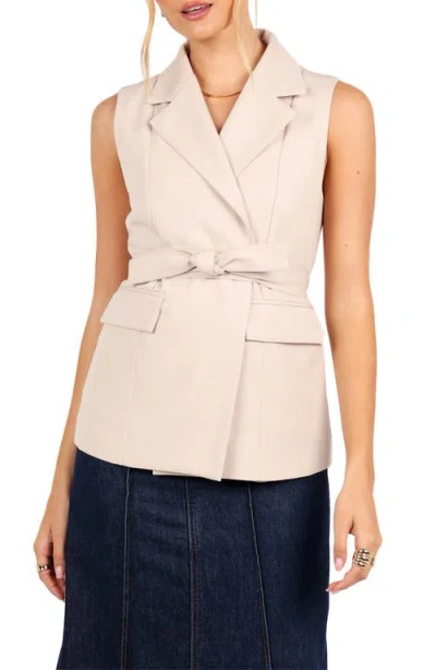 Petal And Pup Petal & Pup Emberley Tie Waist Vest In Neutral