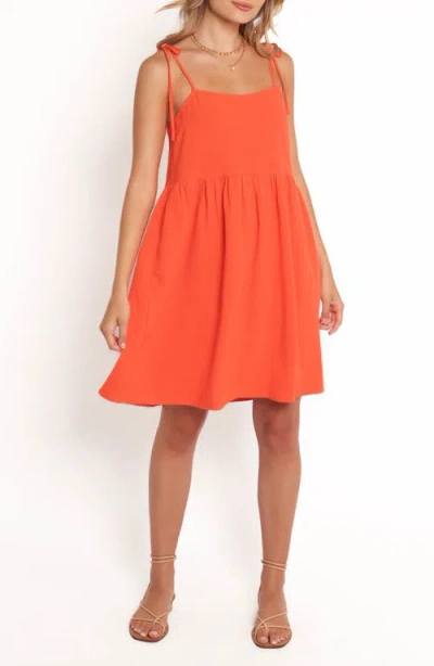 Petal And Pup Petal & Pup Emerson Tie Strap Minidress In Orange