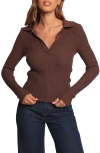 Petal And Pup Petal & Pup Emmerson Rib Collared Sweater In Brown