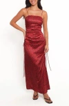 Petal And Pup Petal & Pup Enid Satin Body-con Evening Dress In Red