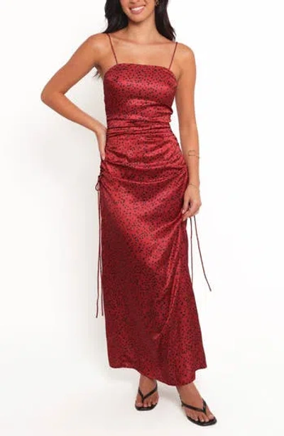 Petal And Pup Petal & Pup Enid Satin Body-con Evening Dress In Red