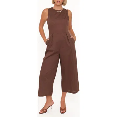 Petal And Pup Petal & Pup Ester Linen Blend Jumpsuit In Brown