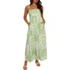 Petal And Pup Petal & Pup Eudora Print Maxi Sundress In Green