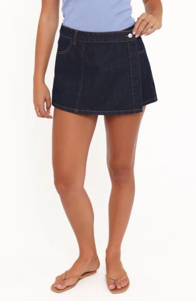 Petal And Pup Petal & Pup Evanna Denim Wrap Miniskort In Blue