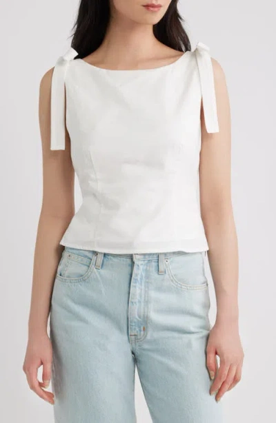 Petal And Pup Petal & Pup Everett Shoulder Bow Sleeveless Top In White