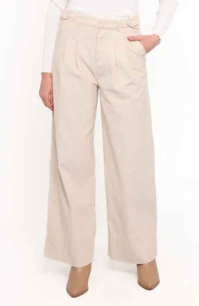 Petal And Pup Petal & Pup Faelan Wide Leg Corduroy Pants In Neutral