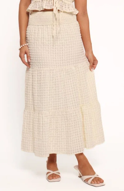 Petal And Pup Petal & Pup Farica Seersucker Gingham Midi Skirt In White