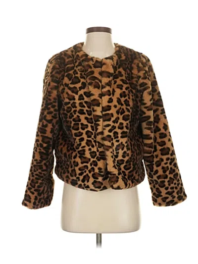 Pre-owned Petal And Pup Faux Fur Jacket In Brown