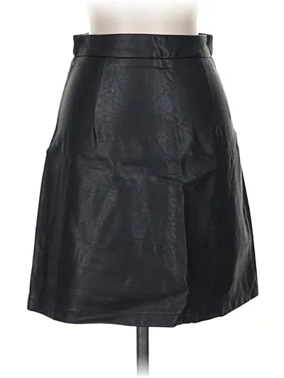 Pre-owned Petal And Pup Faux Leather Skirt In Black