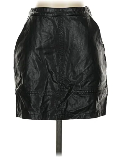 Pre-owned Petal And Pup Faux Leather Skirt In Black