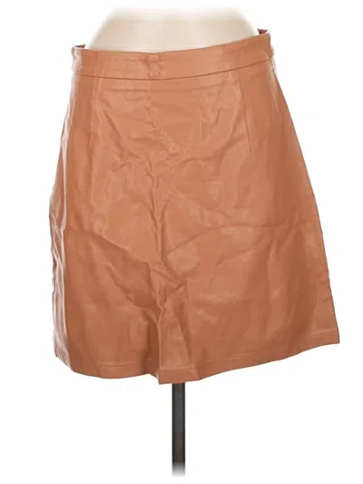 Pre-owned Petal And Pup Faux Leather Skirt In Tan