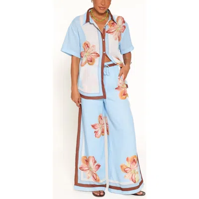 Petal And Pup Petal & Pup Fawn Button-up Shirt & Pull-on Pants Set In Multi