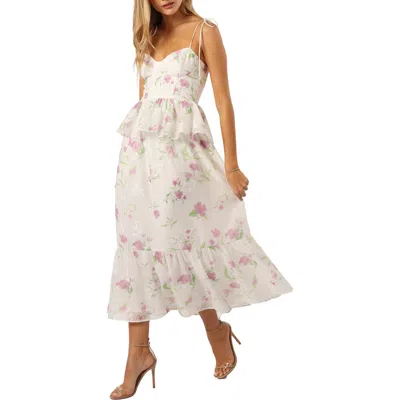 Petal And Pup Petal & Pup Floral Print Ruffle Maxi Dress In White