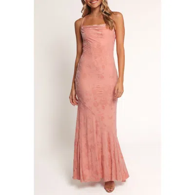 Petal And Pup Petal & Pup Floral Velvet Burnout Maxi Dress In Pink