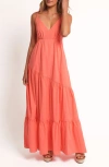 Petal And Pup Petal & Pup Forbes Tiered Cotton Maxi Dress In Orange