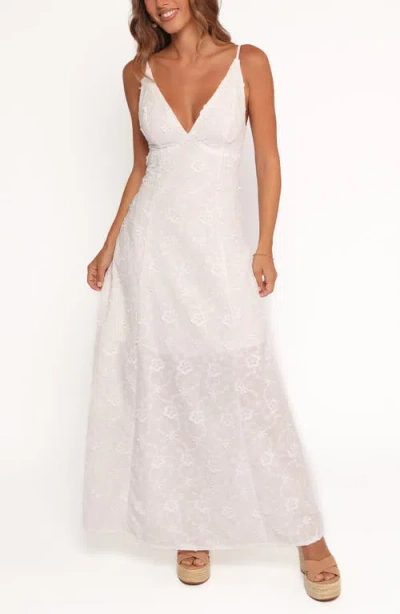 Petal And Pup Petal & Pup Ford Floral Embroidered A-line Maxi Dress In White