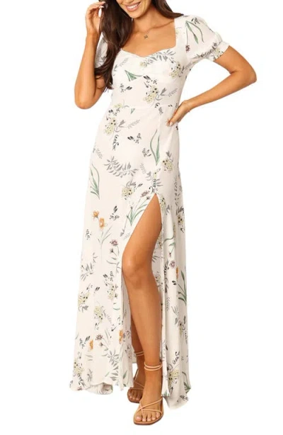 Petal And Pup Petal & Pup Franklin Floral Puff Sleeve Maxi Dress In Neutral