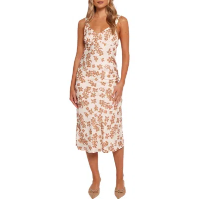 Petal And Pup Petal & Pup Franny Floral Print Sleeveless Midi Dress In Brown