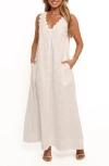Petal And Pup Petal & Pup Gabriella Floral Embroidered Eyelet Cotton Maxi Dress In White