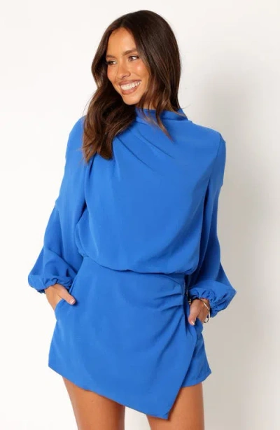 Petal And Pup Petal & Pup Galen Long Sleeve Romper In Blue