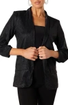 Petal And Pup Petal & Pup Gemma Metallic Knit Blazer In Black