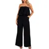 Petal And Pup Petal & Pup Georgiana Popover Strapless Jumpsuit In Black