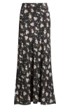 Petal And Pup Petal & Pup Giarda Floral Print Crinkle Maxi Skirt In Black