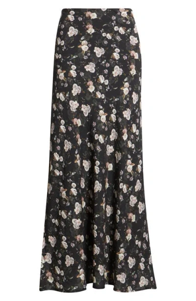 Petal And Pup Petal & Pup Giarda Floral Print Crinkle Maxi Skirt In Black