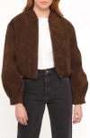 Petal And Pup Petal & Pup Goldie Faux Suede Bomber Jacket In Brown