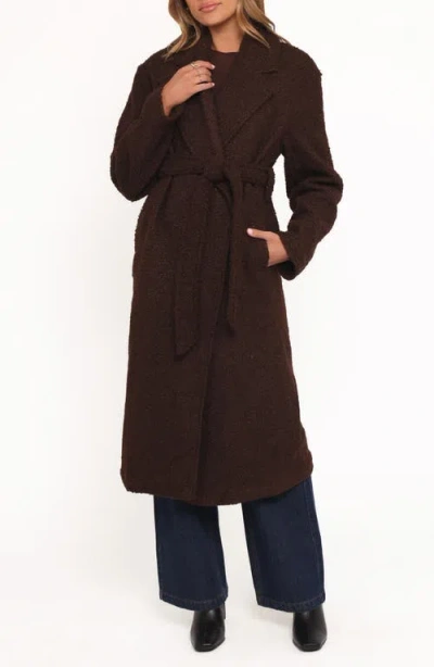 Petal And Pup Petal & Pup Goodie High Pile Fleece Coat In Brown