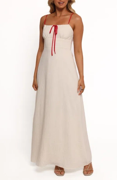 Petal And Pup Petal & Pup Gracie Tie Milkmaid Sundress In Neutral