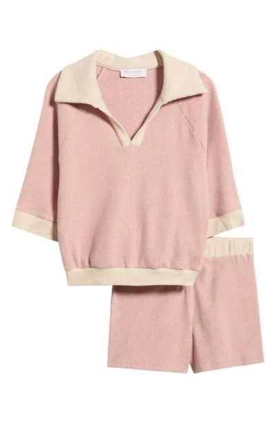 Petal And Pup Petal & Pup Greta 2-piece Knitted Short Set In Pink