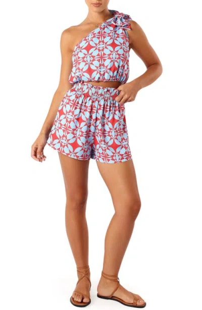 Petal And Pup Petal & Pup Gretel One-shoulder Crop Top & Shorts Set In Multi