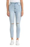 Petal And Pup Petal & Pup Hadie Ripped Raw Hem Ankle Skinny Jeans In Blue
