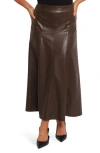 Petal And Pup Petal & Pup Haelee Faux Leather Maxi Skirt In Brown