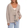 Petal And Pup Petal & Pup Hammond Tie Front Cardigan In Neutral