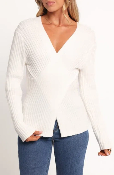 Petal And Pup Petal & Pup Hannon Crossover Rib Sweater In White